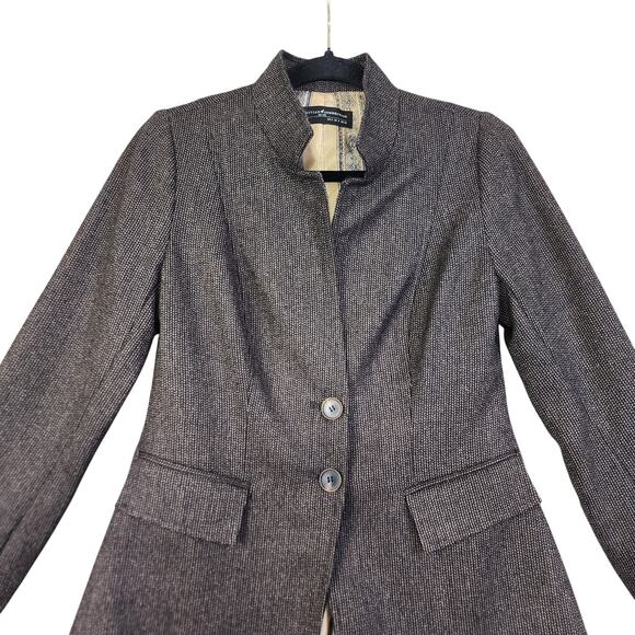 Peruvian Connection Womens Baby Alpaca Wool Blazer Jacket Size 2 Brown Knit - Picture 2 of 12